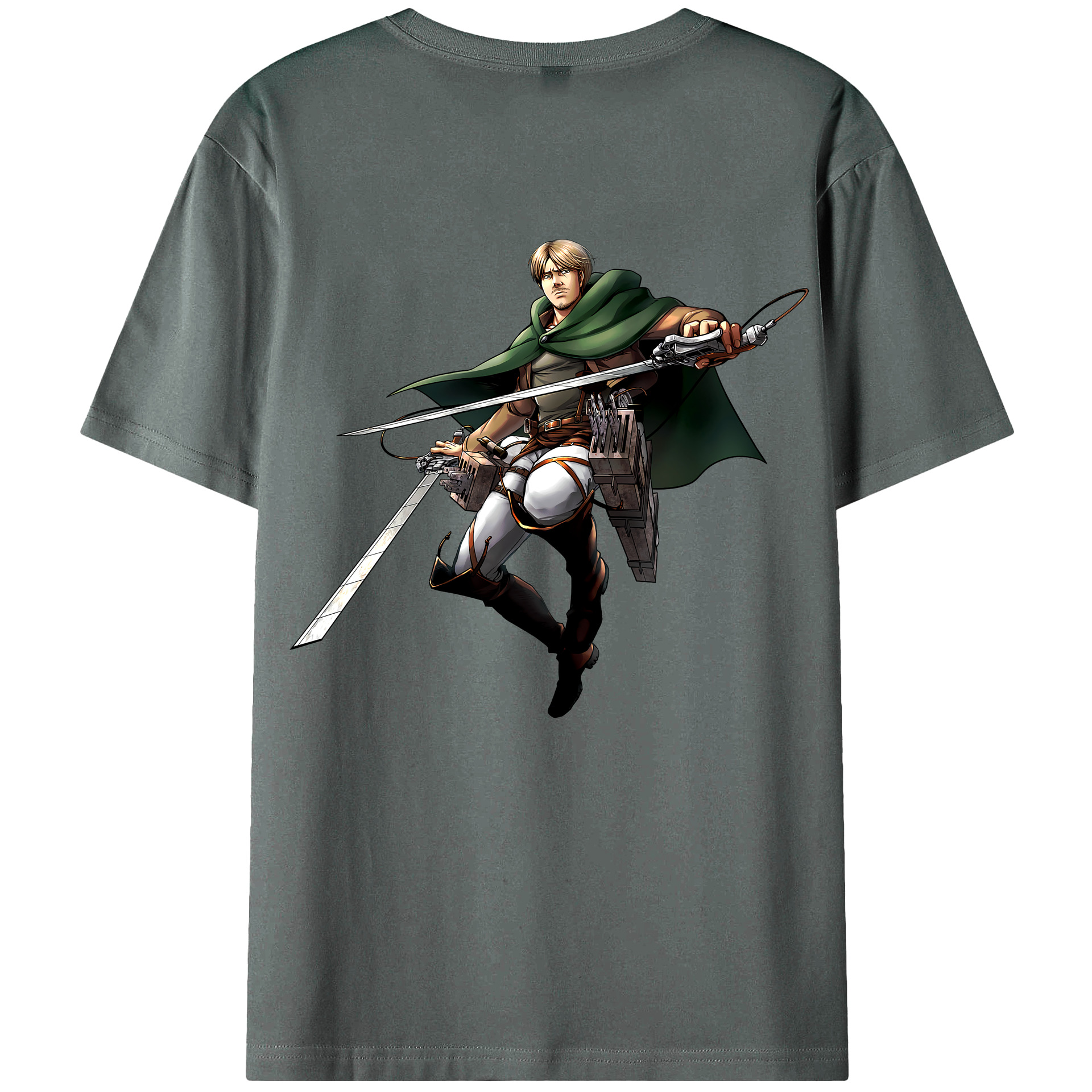 （画像用） 進撃の巨人 Attack on Titan 綿100％ メンズ半袖Tシャツ（バックプリント） 通気性
